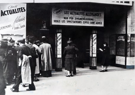 Photograph of a cinema in Paris in German occupied France