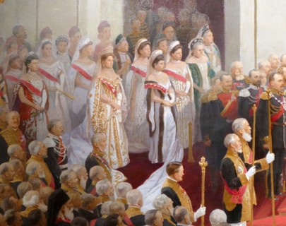 Empress Dowager, Marie and Empress Alexandra, detail from the painting by the Russian artist, V