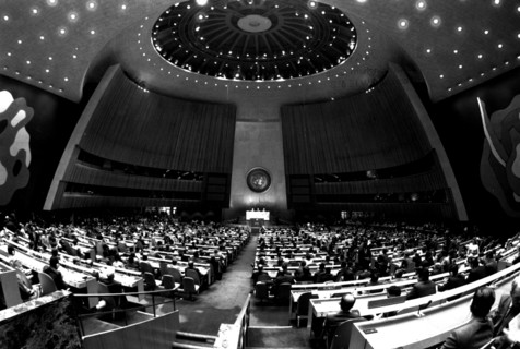 Photograph taken during a session of the United Nations General Assembly