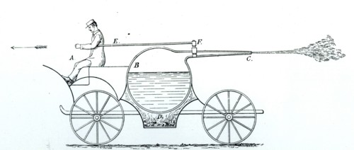 Imaginative realisation of Newton's 'Steam Engine', demonstrating his third law of motion