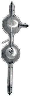 A regenerative x-ray tube, which by two lightbulbs, allowed a more efficient vacuum to be created