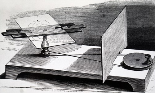 The application of photographic emulsion to a glass plate by centrifugal action generated