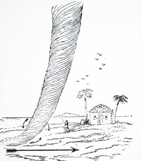A dust whirlwind