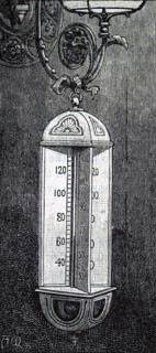 Thermometer design which could hung from a light fixture