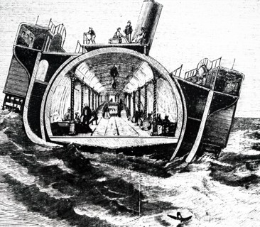 A swinging saloon for a passenger steamer designed by Henry Bessemer