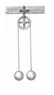 Illustration of an 19th Century mechanical pulley