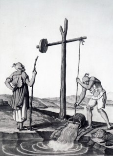 The raising of water by means of a shadoof