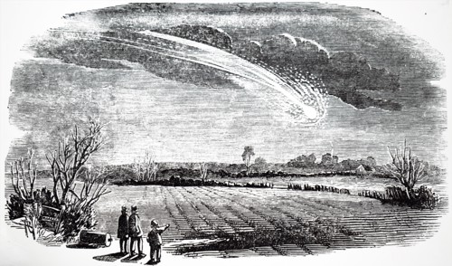A meteor flying over England