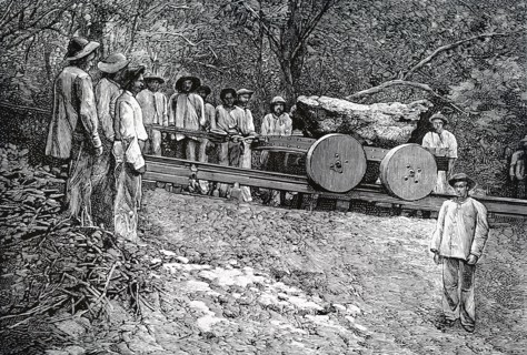 The recovering of the giant meteorite which fell at Bondego, Brazil