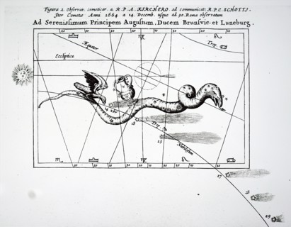 Observations of a comet by Athanasius Kircher