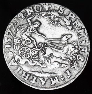 A medal struck to commemorate the Great Comet of1596
