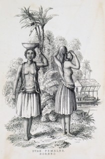 Dayak females performing daily tasks