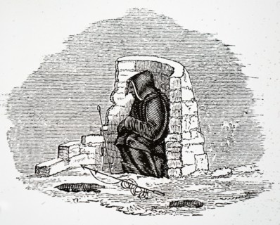 An Eskimo hunting a seal