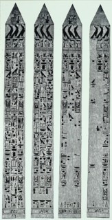 The four sides of Cleopatra's Needle as it stood in Alexandria