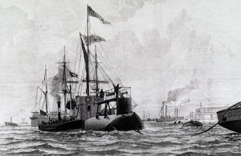 Cleopatra'S Needle, an obelisk from Alexandria being transported to England