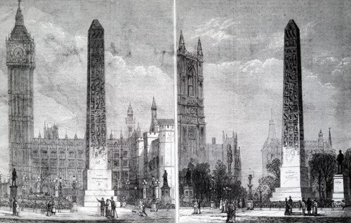 The suggested sites for Cleopatra's Needle in London