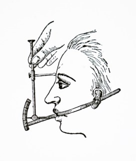 A clinometer used for measuring angles of the profile of a face