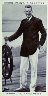Churchman Kings of Speed Series cigarette card depicting Harold Stirling Vanderbilt