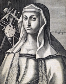 Engraved portrait of Properzia de Rossi