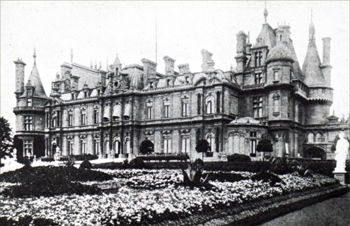 Photograph of the exterior of Waddesdon Manor, a country house in the Village of Waddesdon, Buckinghamshire, England