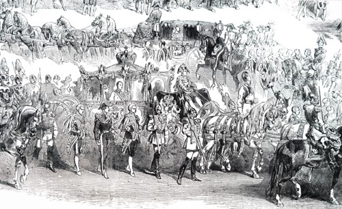 A scene from the royal wedding of Empress Elisabeth of Austria