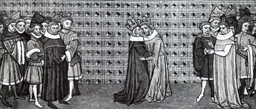 The meeting of King Edward III and King Philip V of France