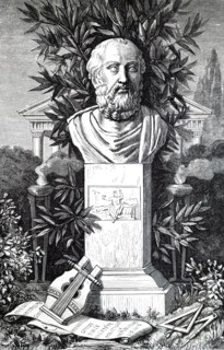 A bust of Plato, a philosopher in Classical Greece and the founder of the Academy in Athens, the first institution of higher learning in the Western world