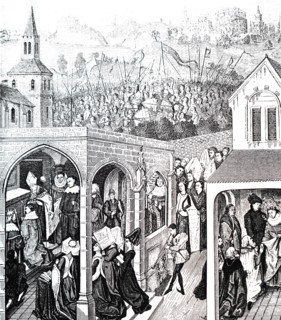 The coronation of Philip II of France, he is being crowned in Reims by his uncle William, Archbishop of Reims
