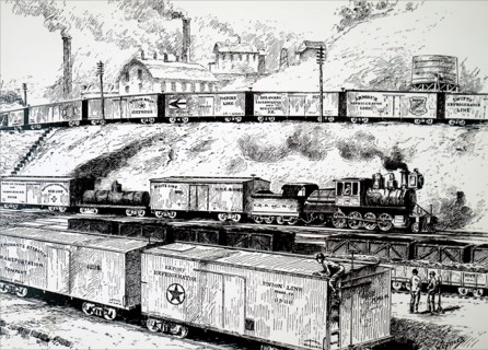 Various freight wagons in use in the United States