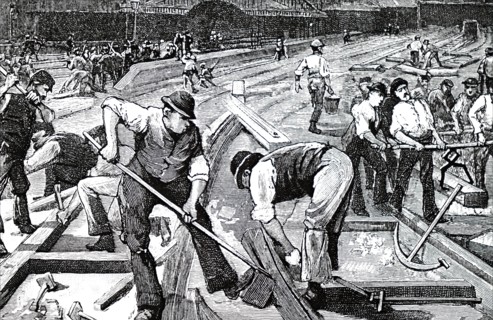 Work in progress at Plymouth Train Station, to change the line from a broad gauge to the standard gauge