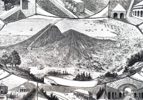 The inauguration of the Vesuvius funicular railway