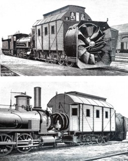 A centrifugal snow plough used to clear Hungarian railways