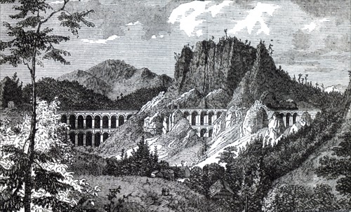 A viaduct at Rigole Froide on the Semmering Railway between Vienna and Trieste