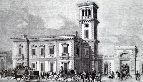 The exterior of London Bridge Station, the terminus of the South Eastern, Greenwich, Brighton and Croydon Railways