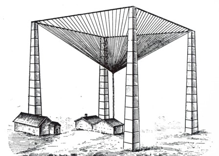 Guglielmo Marconi's wireless telegraph station in Dresden, which received signals from Oberschöneweide and transmitted them to Karskrona in Sweden and Poldhu in Cornwall
