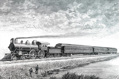 An Express Locomotive used on the New York Central and Hudson River Railroad