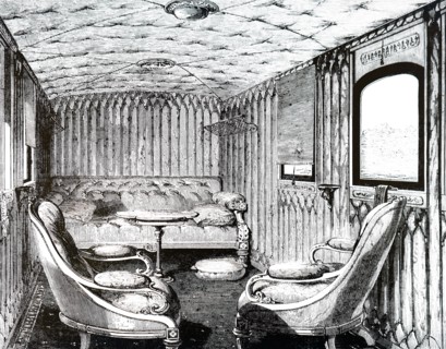 The interior Queen Victoria and Prince Albert's royal carriage