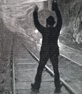 A man trying to stop a train during an emergency