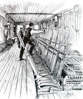 A signalman moving the points at Tilbury Docks