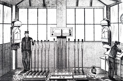 The signal box at Waterloo on the Charing Cross line