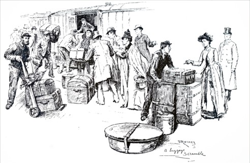 A busy platform in a London station