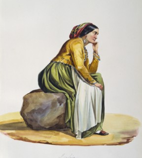 Italian peasant in traditional costume