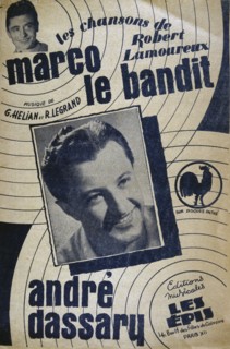 Song book for 'Marco Le bandit' by Robert Lamoureaux, sung by Andre dassary 1958