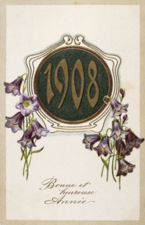 French Happy New Year, postcard 1908