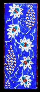 Iznik ceramic tile decorated with flowers