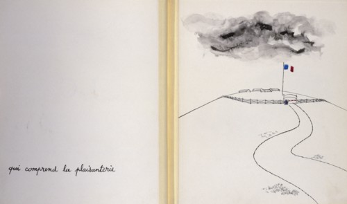Illustrated edition by Pierre Etaix, circa 1981, for the birthday of Jean-Claude Carrière, a French novelist, screenwriter, actor,