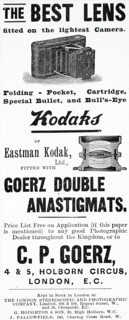 Advert for a Kodak Camera which used Eastman negative film roll