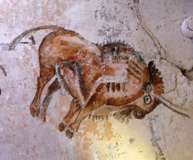 Cave painting found in the Cave of Altamira, located in Cantabria, Spain, dating from the Upper Paleolithic period
