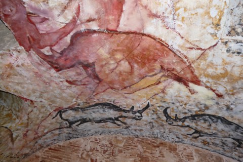 Cave painting found in the Cave of Altamira, located in Cantabria, Spain, dating from the Upper Paleolithic period
