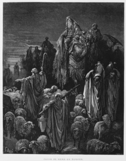 Jacob and his sons arrive in Egypt, Illustration from the Dore Bible 1866